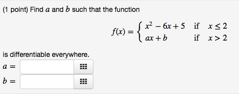 Solved Find A And B Such That The Function F(x) = {x^2 - 6x | Chegg.com