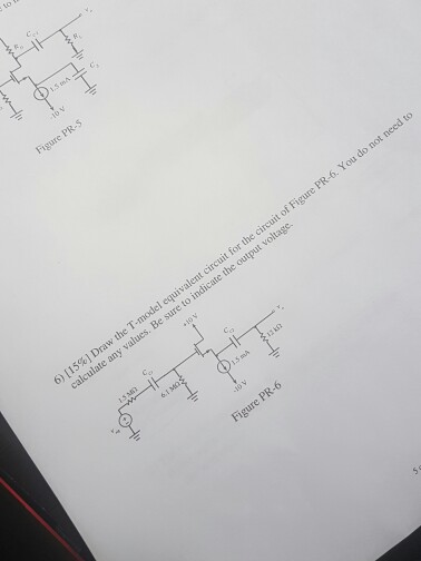 Solved Draw the T-model equivalent circuit of Figure PR-6. | Chegg.com