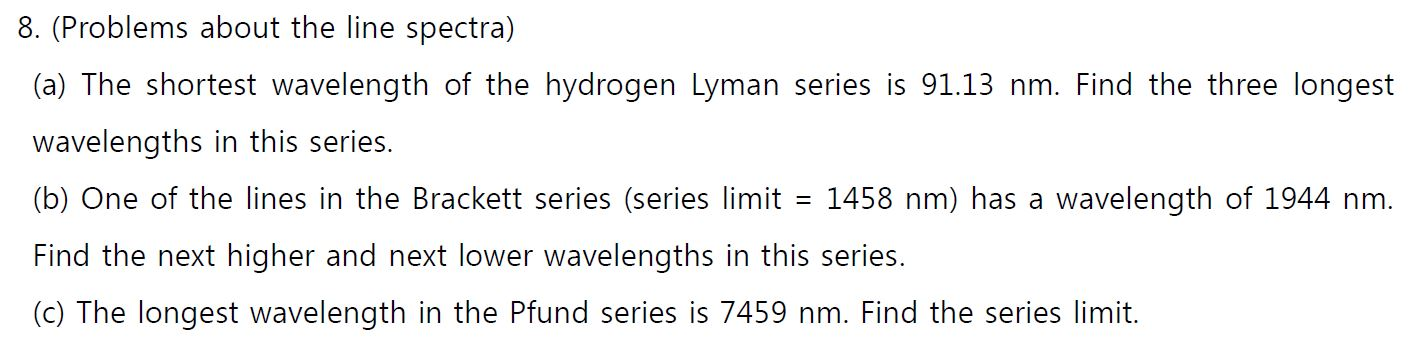 If The Shortest Wavelength In Lyman Series Solved The shortest wavelength of the hydrogen Lyman series | Chegg.com