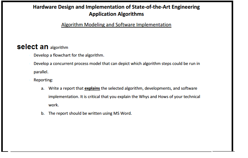 Select an algorithm Develop a flowchart for the | Chegg.com