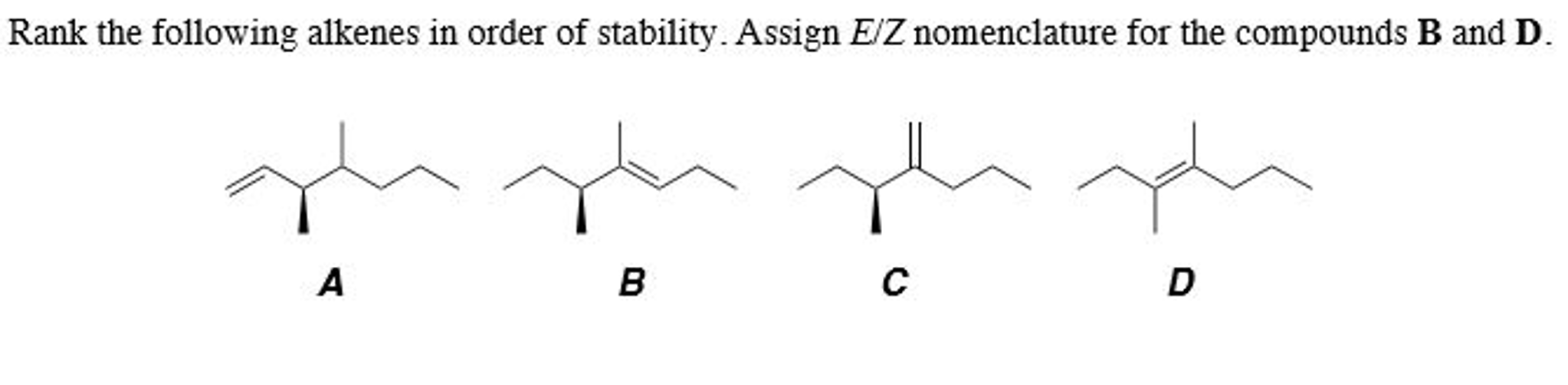 solved-rank-the-following-alkenes-in-order-of-stability-chegg