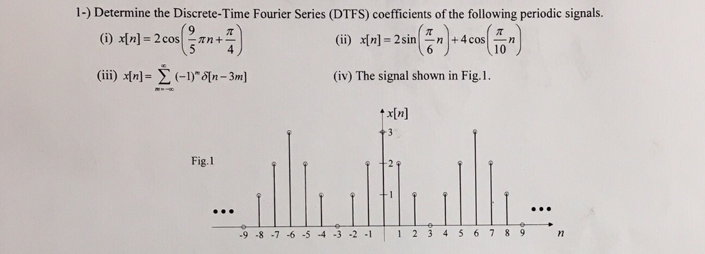 Solved Determine The Discrete Time Fourier Series Dtfs 