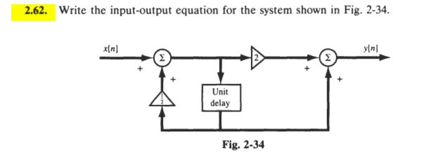Solved 2.62. Write the input-output equation for the system | Chegg.com