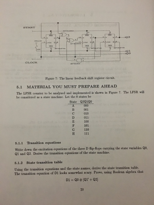 Solved START Figure 7: The linear feedback shift register | Chegg.com