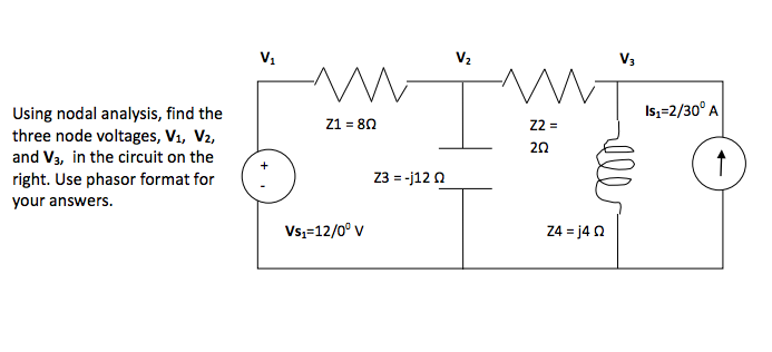 Solved Using Nodal Analysis Find The Three Node Voltages