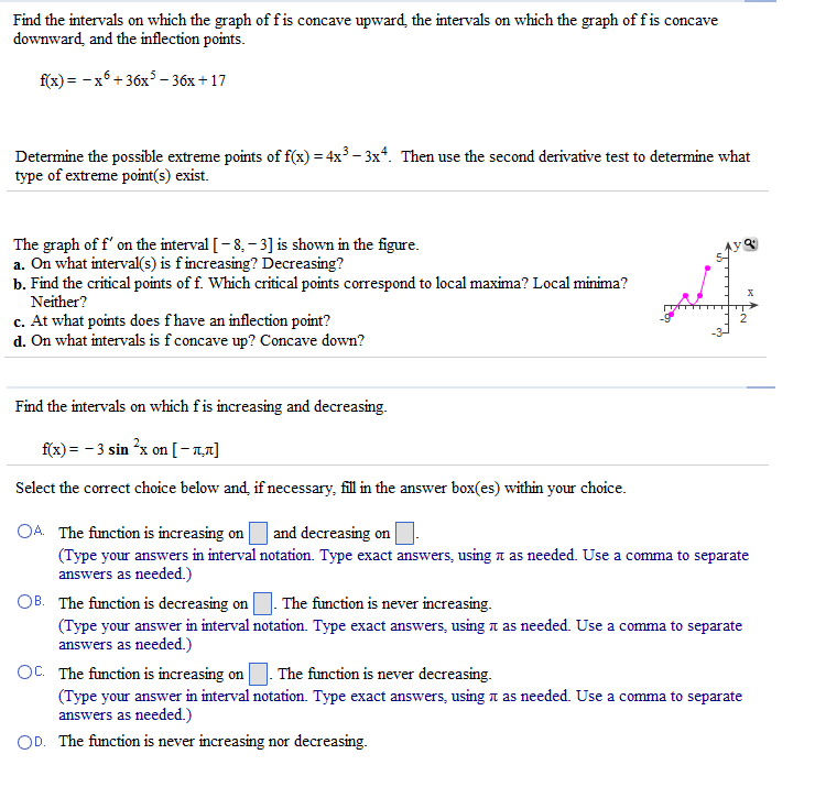 Find the intervals on which the graph of f is concave | Chegg.com