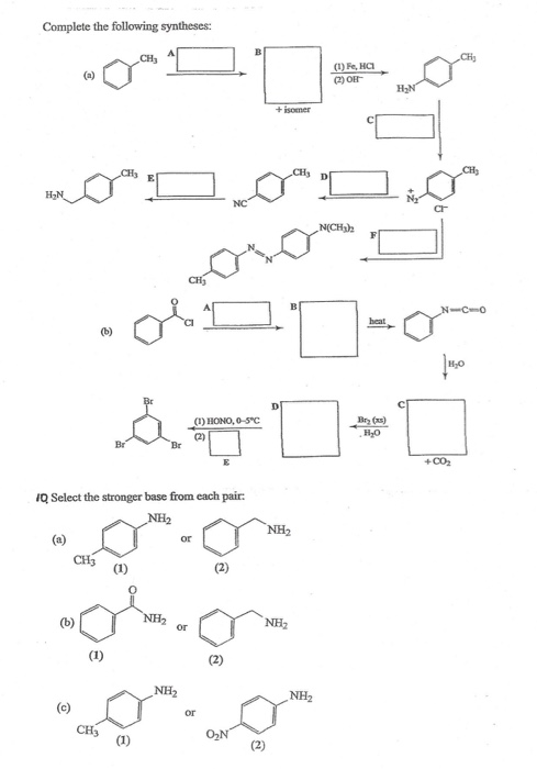 Solved Complete The Following Syntheses: Select The | Chegg.com