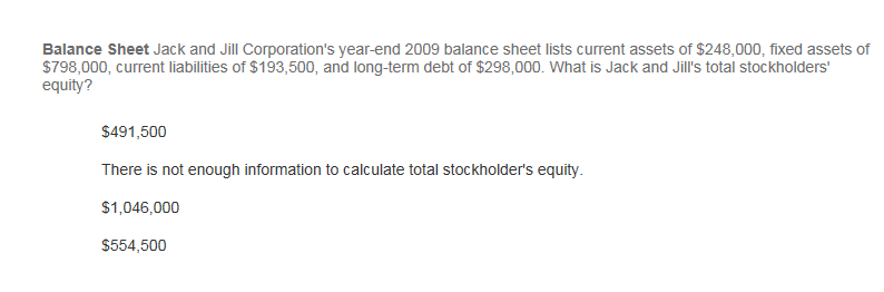 Solved Balance Sheet Jack and Jill Corporation's year-end | Chegg.com