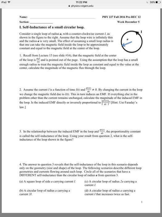 Solved Consider a single loop of radius a, with a | Chegg.com