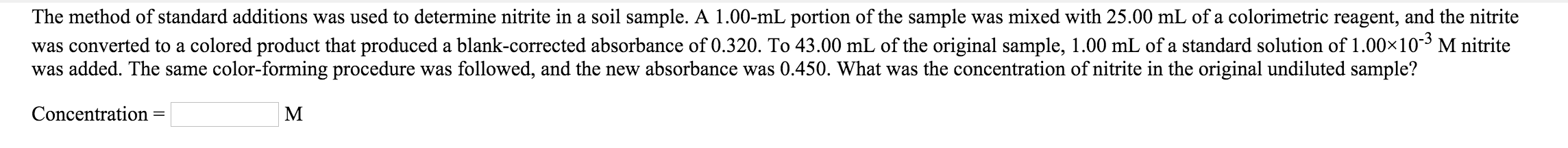 Solved The method of standard additions was used to | Chegg.com