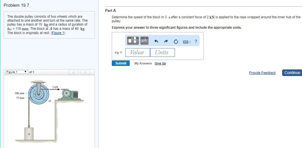 Solved The double pulley consists of two wheels which are | Chegg.com