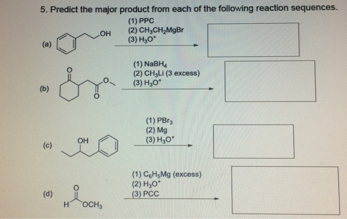 Solved Predict the major product from each of the following | Chegg.com