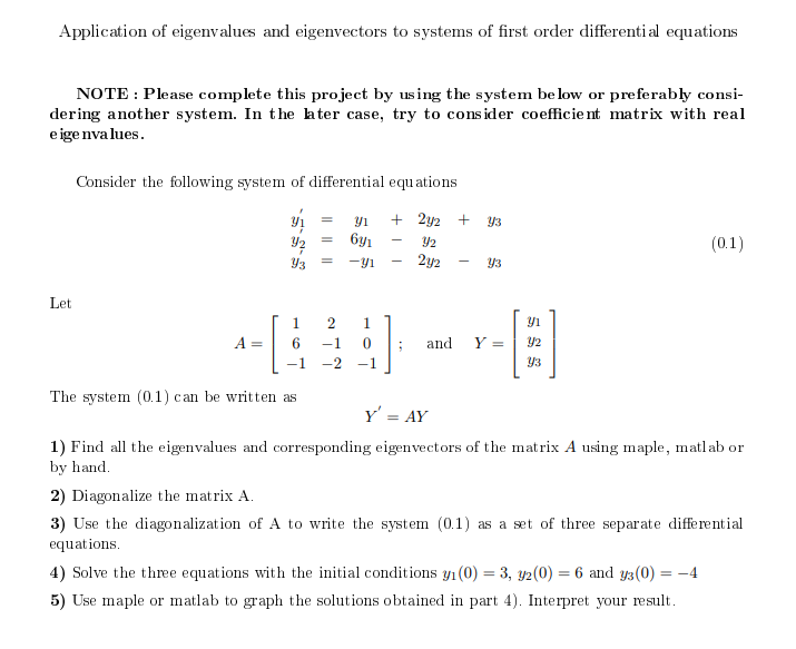 differential equation systems eigenvector