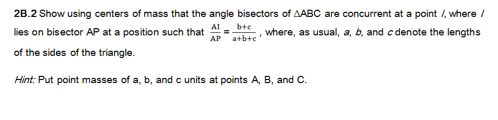 Solved Geometry 2B.2 Show Using Centers Of Mass That The | Chegg.com