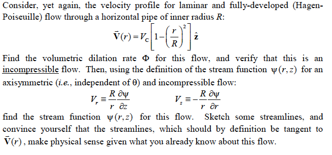 Consider, yet again, the velocity profile for laminar | Chegg.com