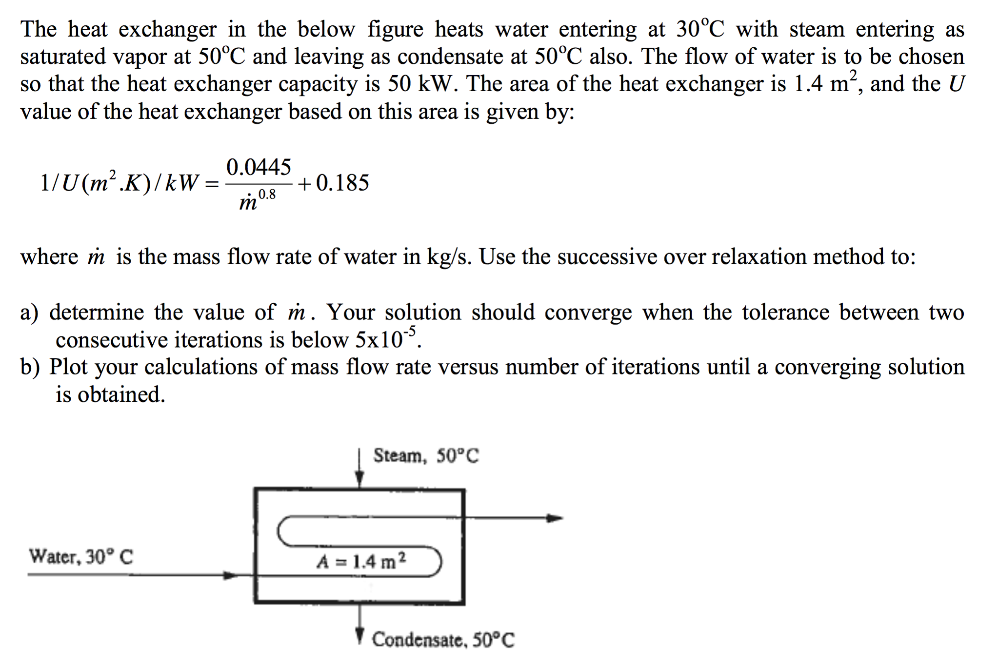 The heat exchanger in the below figure heats water | Chegg.com