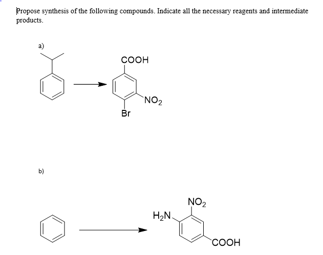 Solved Propose Synthesis Of The Following Compounds. | Chegg.com