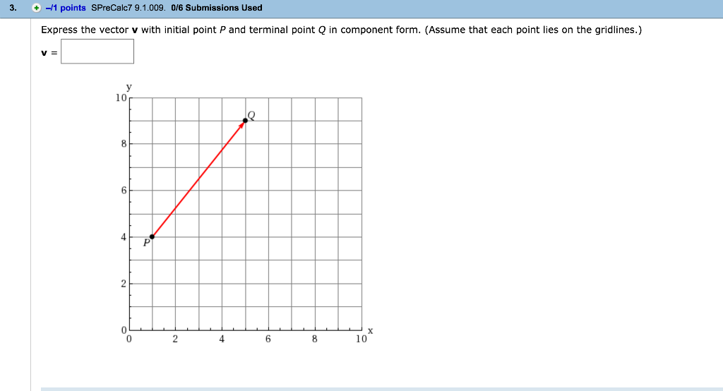 Solved Express the vector v with initial point P and | Chegg.com