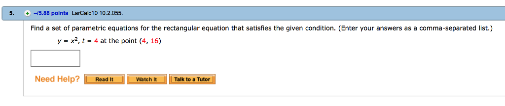 Solved Find A Set Of Parametric Equations For The