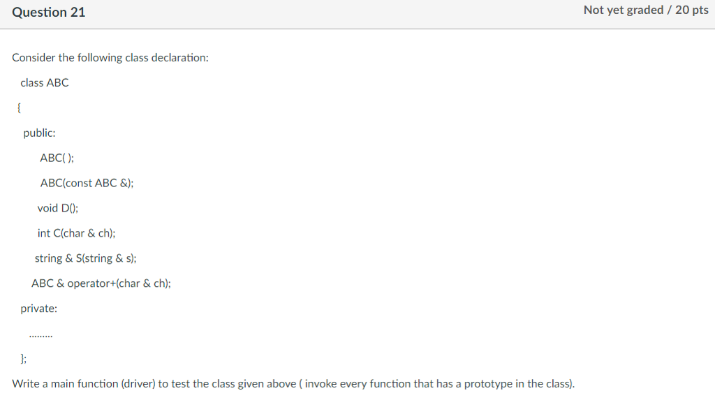 Solved Question 2:1 Not yet graded/20 pts Consider the | Chegg.com
