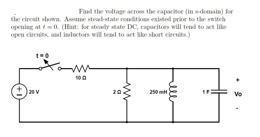 Find the voltage across the capacitor (in s-domain) | Chegg.com