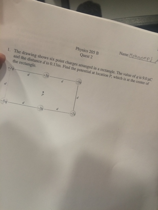 Solved The Drawing Shows Six Point Charges Arranged In A