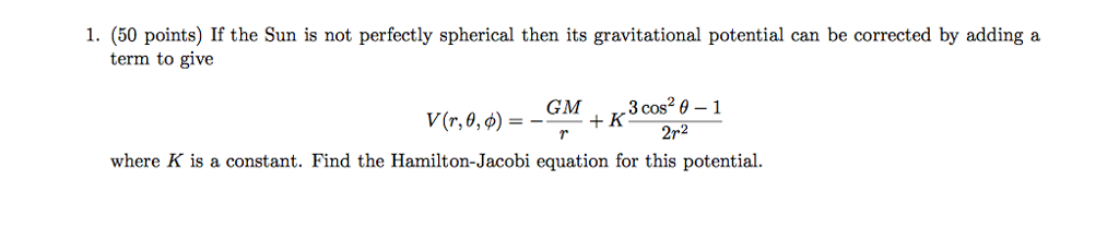 Solved 1. (50 points) If the Sun is not perfectly spherical | Chegg.com