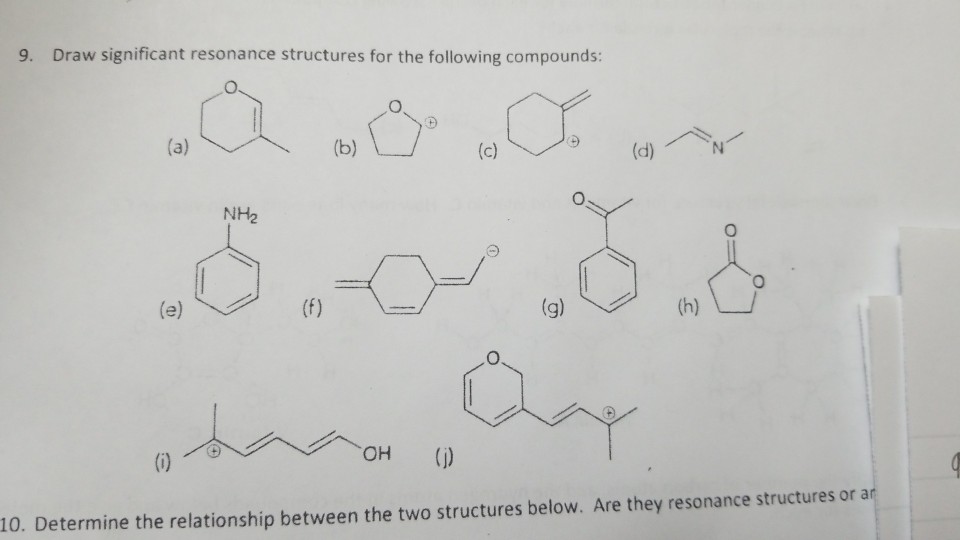 draw significant resonance structures for the following compound