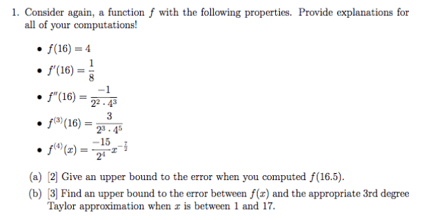 Solved Consider Again, A Function F With The Following | Chegg.com