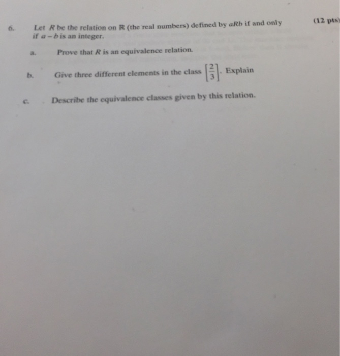 Solved Let R be the relation on R (the real numbers) defined | Chegg.com