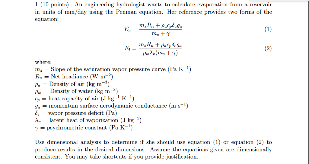 Solved An engineering hydrologist wants to calculate | Chegg.com