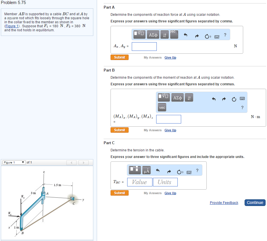 Solved Determine the components of reaction force at A using | Chegg.com