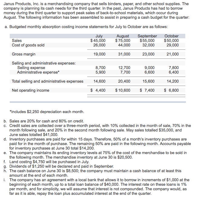 Janus Statement Example Accounting Archive | November 15 2017 | Chegg.com