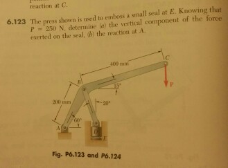 Solved The Press Shown Is Used To Emboss A Small Seal At E | Chegg.com