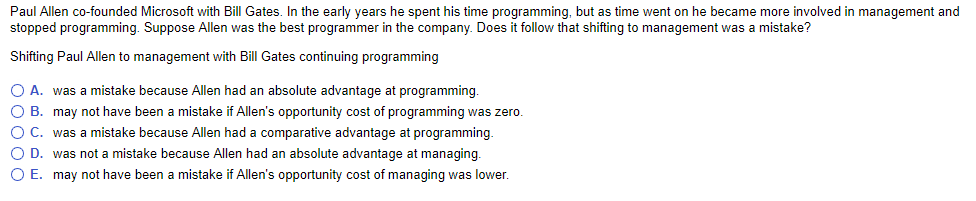 Solved Paul Allen co-founded Microsoft with Bill Gates. In | Chegg.com