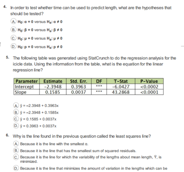 Solved I got the following answers: 1. A 2. C 3. E 4. B 5. | Chegg.com