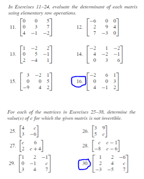 Solved In Exereises 11 24 evaluate the deteminnt of each Chegg