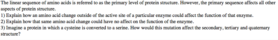 Solved The linear sequence of amino acids is referred to as | Chegg.com