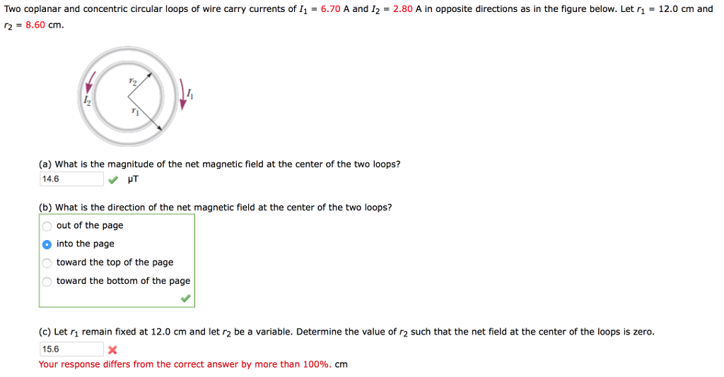 Solved Two coplanar and concentric circular loops of wire