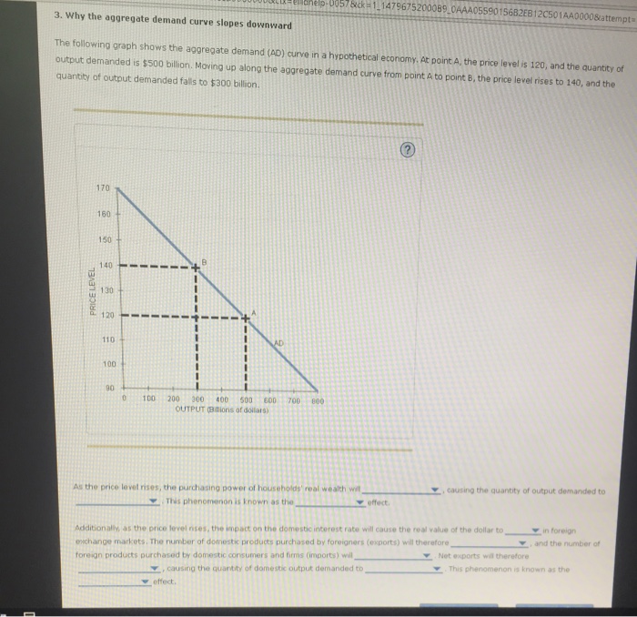 Solved The following graph shows the aggregate demand (AD) | Chegg.com