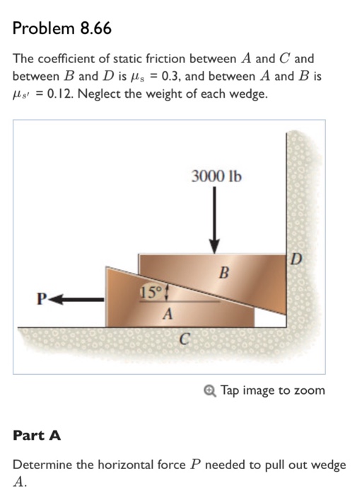 Solved The coefficient of static friction between A and C | Chegg.com