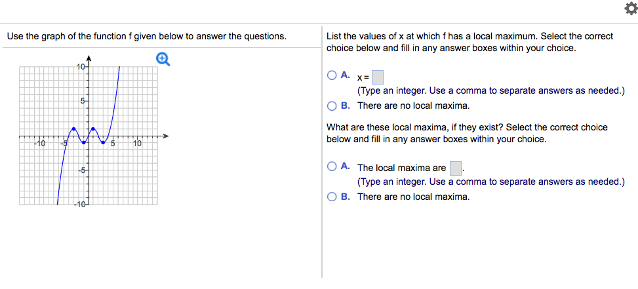 Solved Use the graph of the function f given below to answer | Chegg.com