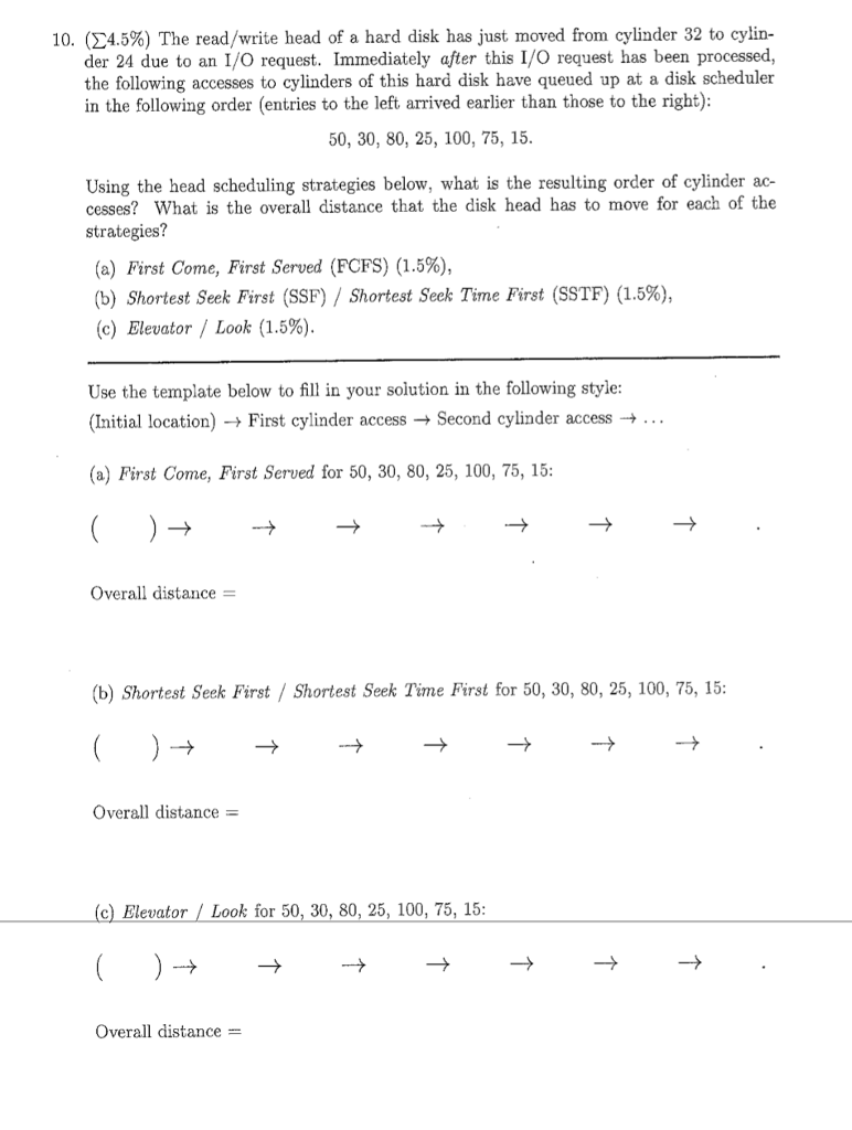Solved 10. ( 4.5%) The read/write head of a hard disk has | Chegg.com