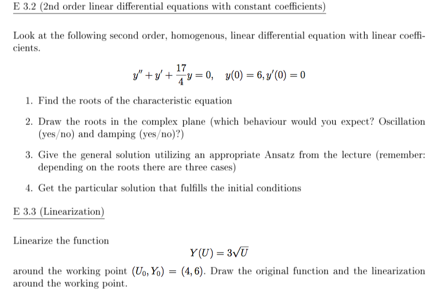 Solved E 3 2 2nd Order Linear Differential Equations With Chegg