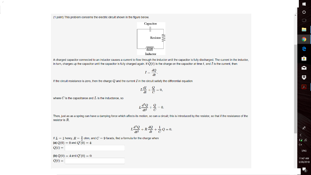 Solved 1 Point This Problem Concerns The Electric Circuit Chegg