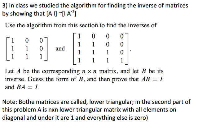 Solved 3) In class we studied the algorithm for finding the | Chegg.com