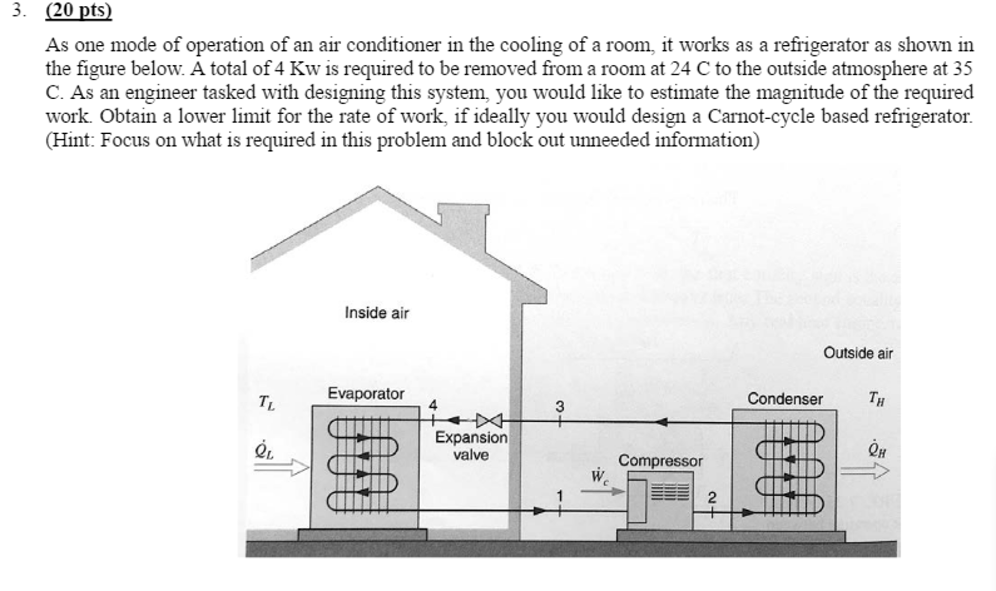 Solved As one mode of operation of an air conditioner in the