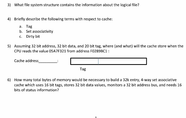 Solved 3) What file system structure contains the | Chegg.com