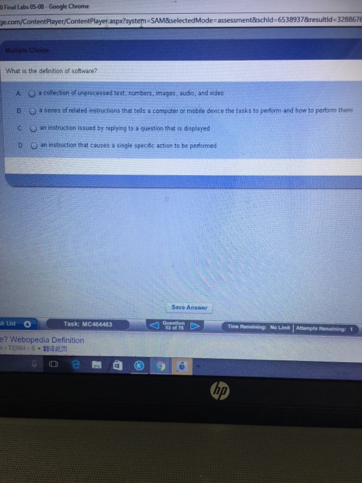 Solved What is the definition of software? a collection of