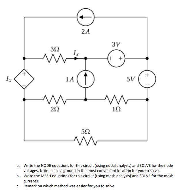 Solved a. Write the NODE equations for this circuit (using | Chegg.com